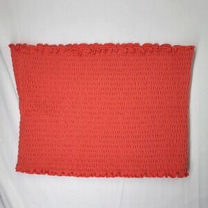 Hollister Tube Top Women's Size L Pink Stretch Ribbed Smocked Crop BOHO Summer